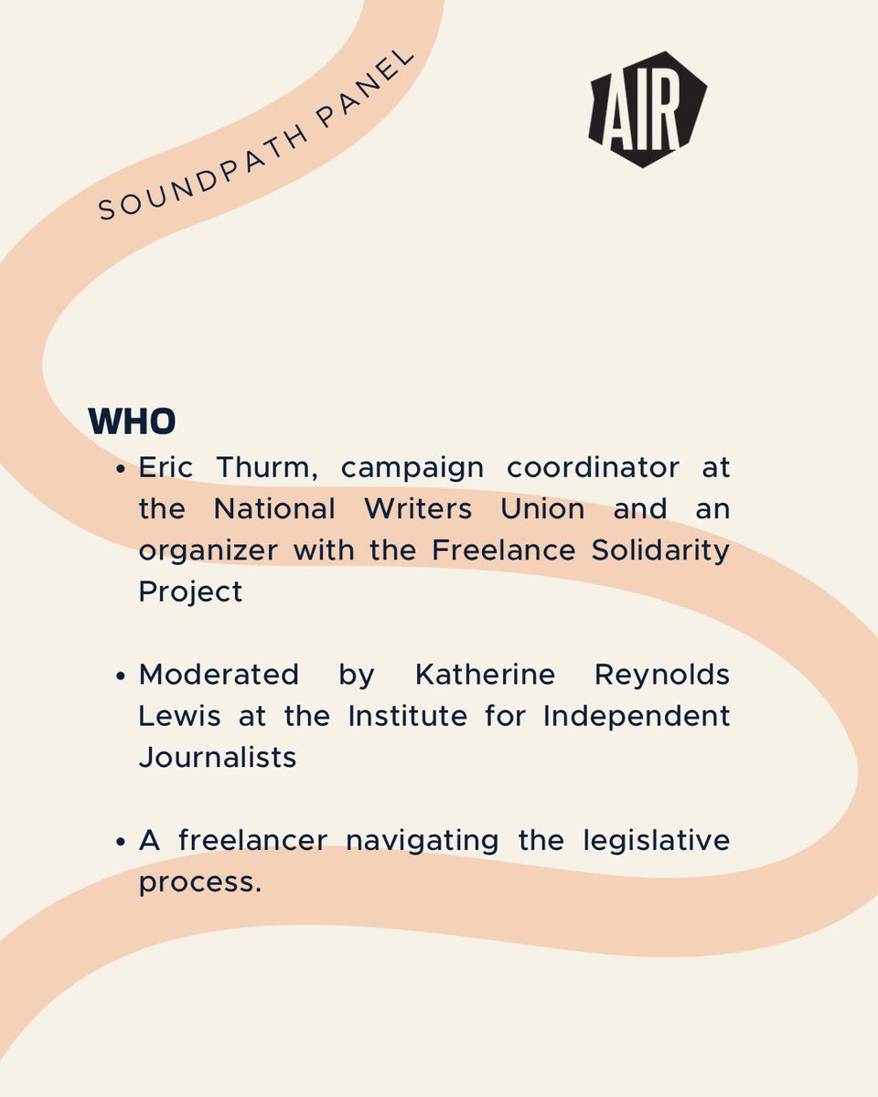 6 years after the Freelance Isn't Free Act went into effect in NYC, versions of the law have been passed in L.A., Columbus, Illinois, and NY State. Join us 1/31/24 at 2pm ET to discuss freelancer protections under this expanded legislation.

Register - airmedia.org/jobs/training/…