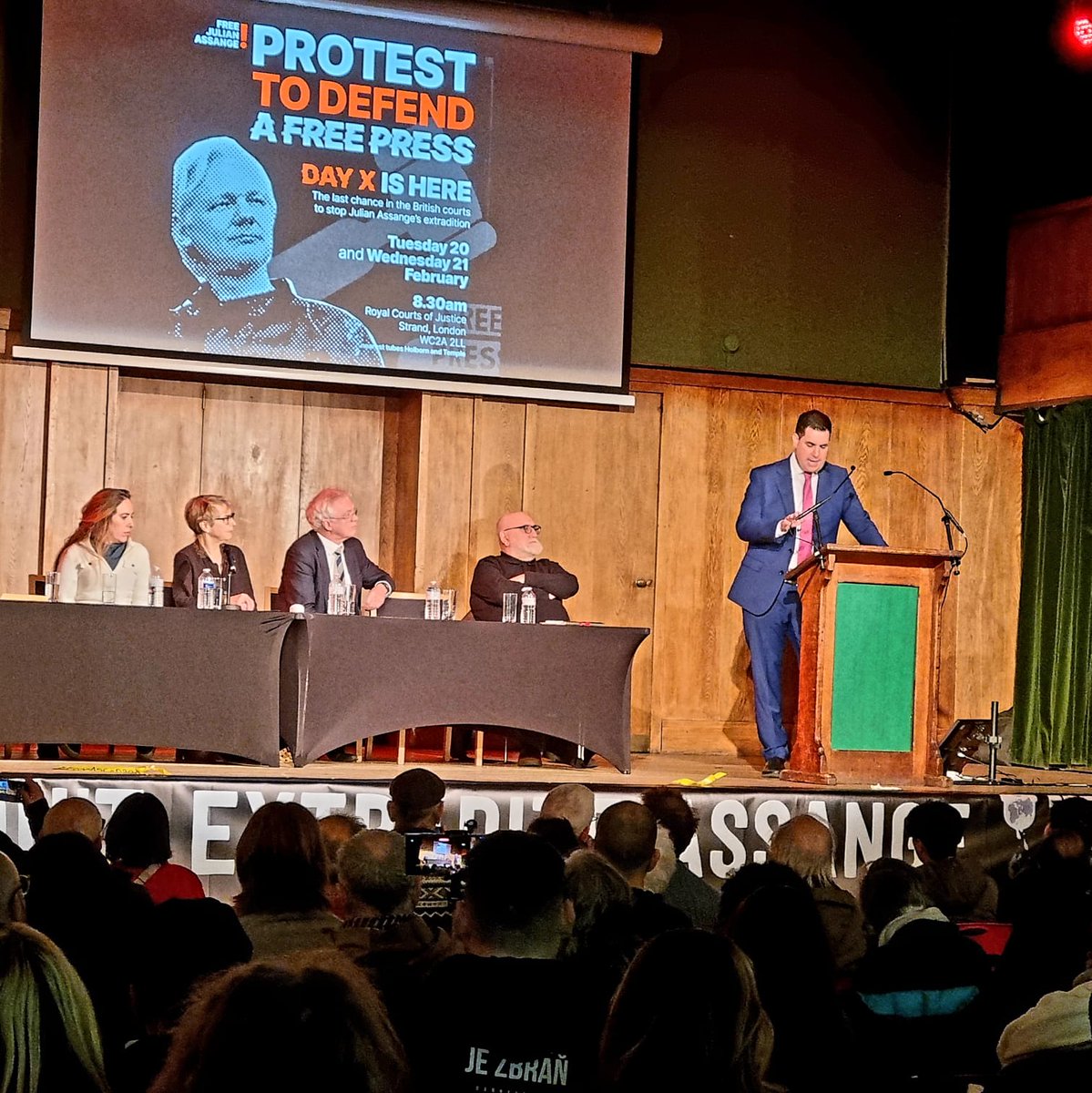 Julian Assange could spend the rest of his life in a US prison for his journalistic work, including the exposing of war crimes in US-led wars on Afghanistan & Iraq. Tonight with David Davis MP and others I spoke out against his extradition to the US. Journalism is not a crime!