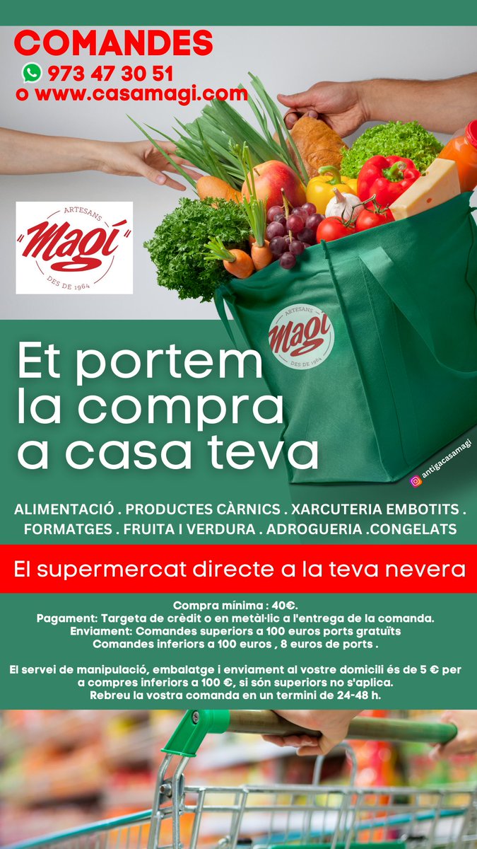 Antiga casa Magí directe a l teva nevera! 
Comandes On line 😎😎