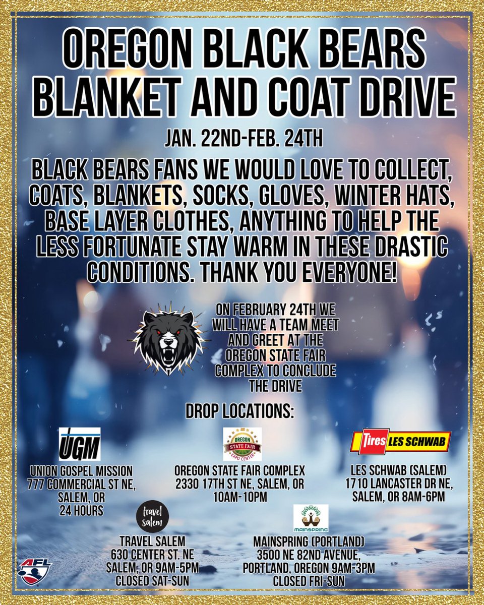 Oregon Blackbears (@oregonafl) on Twitter photo 