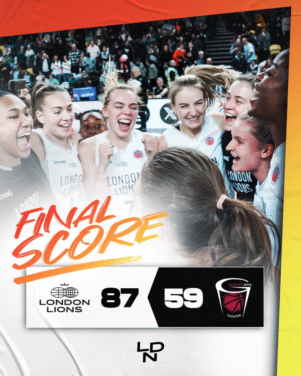 ONTO THE QUARTERFINALS 🔥 🔥 🔥 

Making history one win at a time 🦁 

#WeAreLondon #EuroCupWomen #HearOurRoar