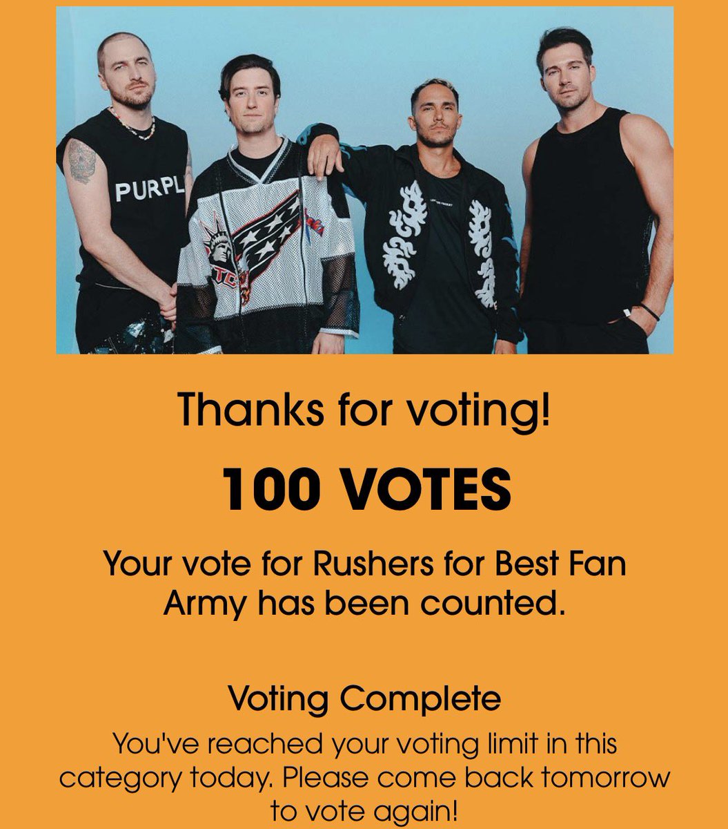 hbeerman71's tweet photo. It’s voting time‼️ Did you VOTE for @bigtimerush RUSHERS in @iHeartRadio Best Fan Army today❓VOTE DAILY👇🏻

https://t.co/tFuY4D2yCp https://t.co/FVj6FXUzF6