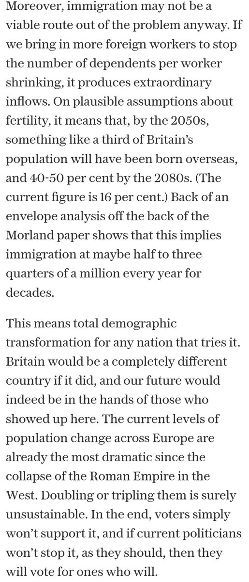 'Put a stop to mass migration – while we still can. Immigration is not a viable way to fix our demographic problems. We need a near halt for a decade or so.' My @Telegraph column tonight. telegraph.co.uk/news/2024/01/1… 1/2