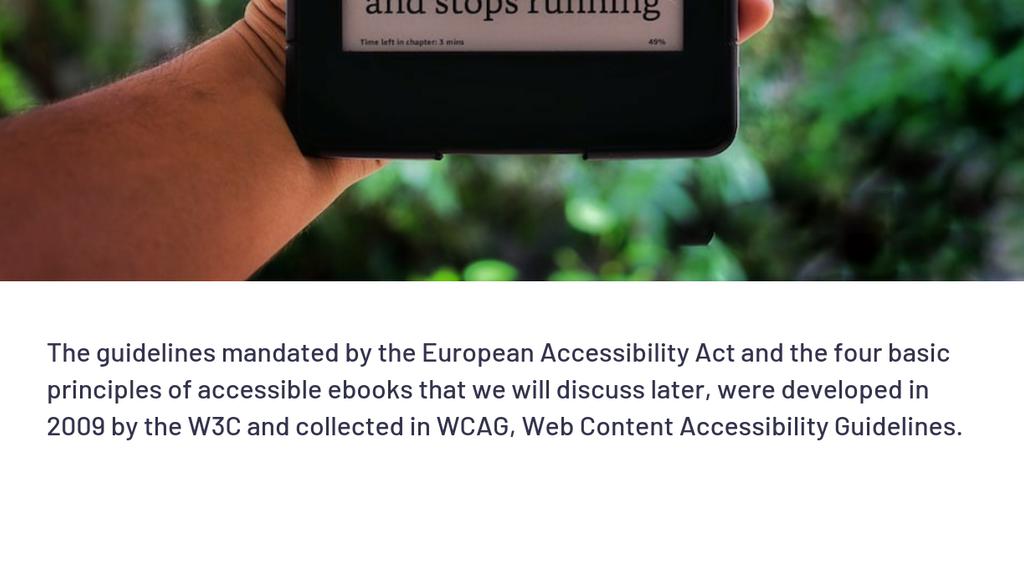 From 2025, all ebooks will have to meet accessibility standards.

Read the full article: What are Accessible Ebooks and how to align with new European guidelines
▸ lttr.ai/ANMwT

#ebooks #section508 #MeetAccessibilityStandards