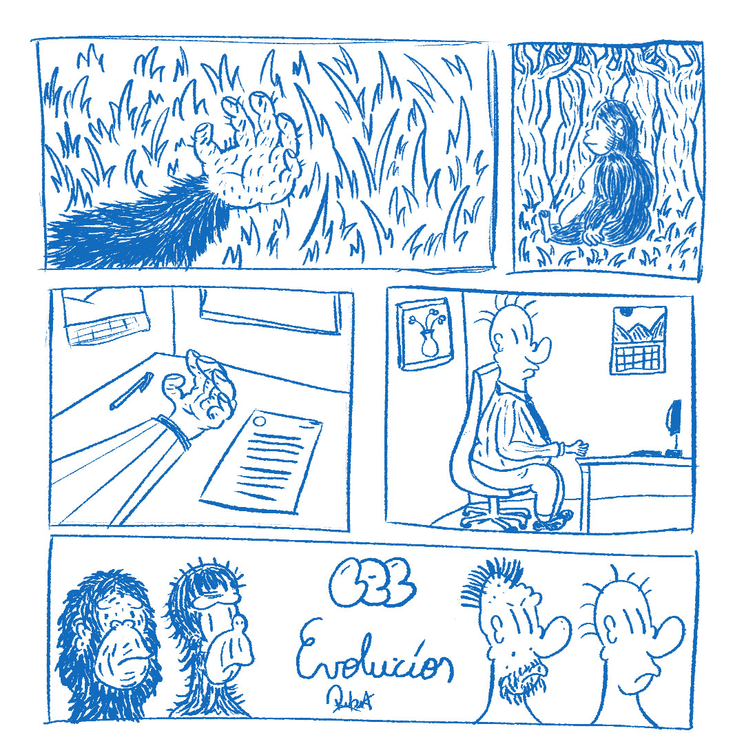CecDibujos's tweet photo. Monky office.

#webcomic #comic #naturaleza #selva #oficina #nature #wild #jungle #office #animal #animales #trabajo #work 
#evolución #evolution #diseño #design #thursday #juevez #blue #azul #caricatura #cartoon #humor #funny #human #humano #entretencion #art #arte https://t.co/jtKOLALr4v