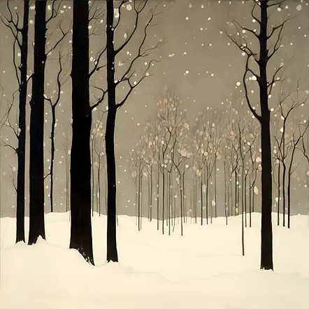 ”In Winter the bare boughs that seem to sleep work covertly, preparing for their Spring.” ~ Rumi Painting by Jef Bourgeau