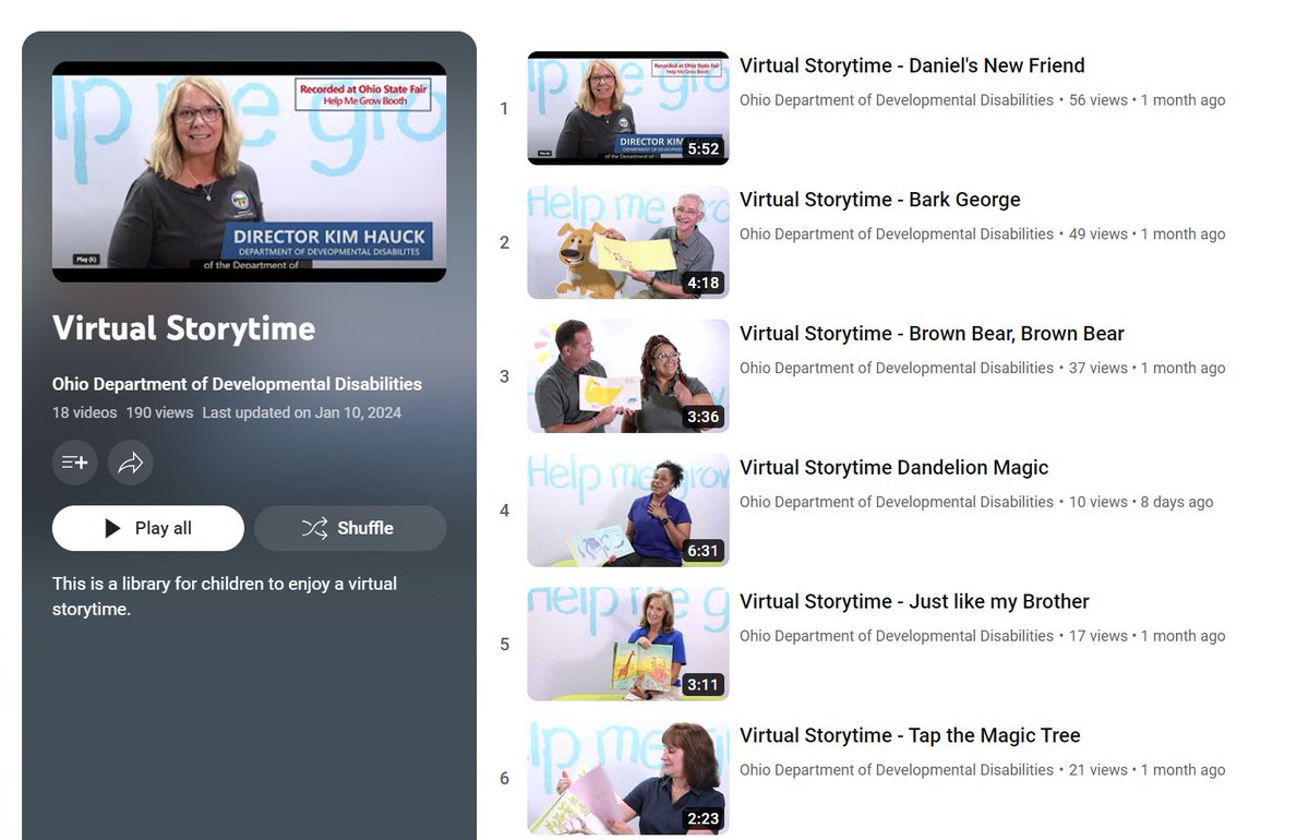 SCBoard_of_DD's tweet photo. Fun Resource Alert! 
Did you know that @DODDohio is building a playlist of #VirtualStoryTime videos? Why not #SnuggleUp w/ your little one &amp; enjoy story time as part of your bedtime routine? #EarlyIntervention #HelpMeGrow #ShelbyCoOhio
View playlist here: https://t.co/dDqZTBWcWl https://t.co/O8Sn4bZxcr