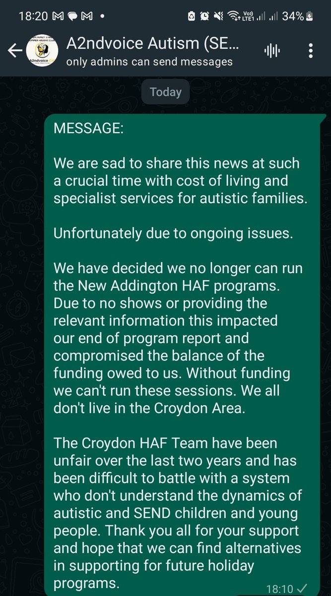 A2ndVoice's tweet image. We have worked damn hard to support the many families that attend our #Autism  #HAFprogram  

No shows for many #autistic families are due to various of reasons. Penalised due to #HolidayActivitiesApp 

Complaints from parents since Summer  @educationgovuk @InsideCroydon