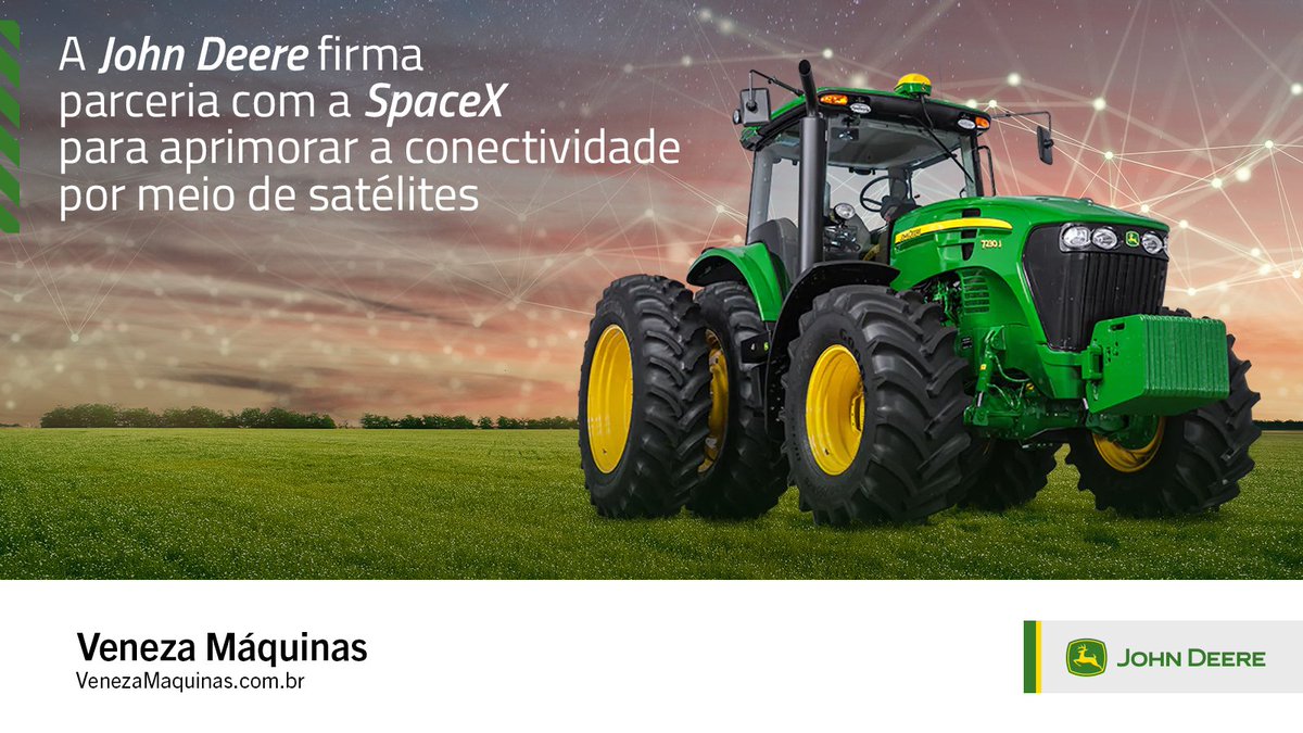 boraveneza's tweet photo. John Deere &amp; SpaceX unem forças na revolução agrícola! 🛰️💡

A Conectividade via satélite (SATCOM) vai atingir novos patamares!

Saiba mais acessando nosso site: 🌐 https://t.co/mK65A4obRJ

#VenezaMaquinas #JohnDeere #Agro #JohnDeereBrasil #SpaceX https://t.co/wqA8uutCVQ