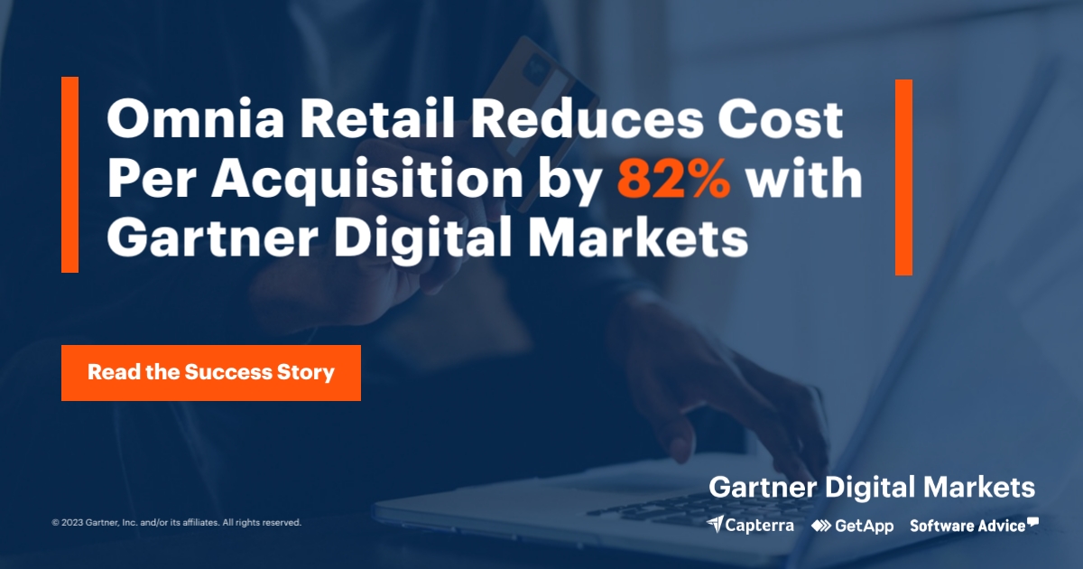 Gartner Digital Markets helped <a href="/OmniaRetail/">Omnia Retail</a>:

✅ Optimize its PPC bidding strategy with personalized campaign support
✅ Reduce cost per acquisition by 82%
✅ Double the number of qualified leads

Read the full case study: gtnr.it/3MgpCGG

#B2B #SaaS #LeadGen
