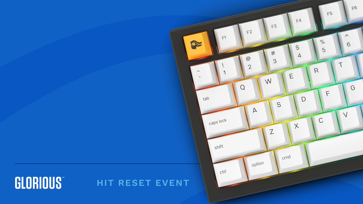 Glorious's tweet photo. Hit Reset Event🚨 - GMMK PRO Giveaway 🥳

How To Enter 👇
1️⃣ Go to our GMMK PRO Configurator (https://t.co/yZ2W8tWEew)
2⃣ Build your dream GMMK PRO
3⃣ Comment a picture of your build 
4⃣ We'll giveaway a GMMK PRO for every 400 entries
5⃣ Giveaway Ends January 24th, 11:59 PM EST https://t.co/SL5yvOHgaw