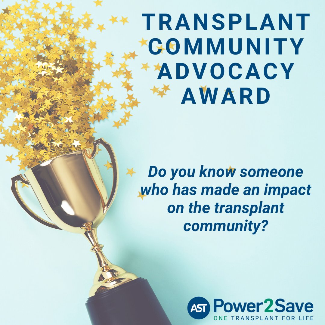 Do you know someone who has gone above and beyond in the transplant community? Nominate them for the Transplant Community Advocacy Award! Submit your nomination here: bit.ly/47oeP5h #TransplantTwitter #Advocacy #TransplantAdvocacy #UNOS #DonateLife