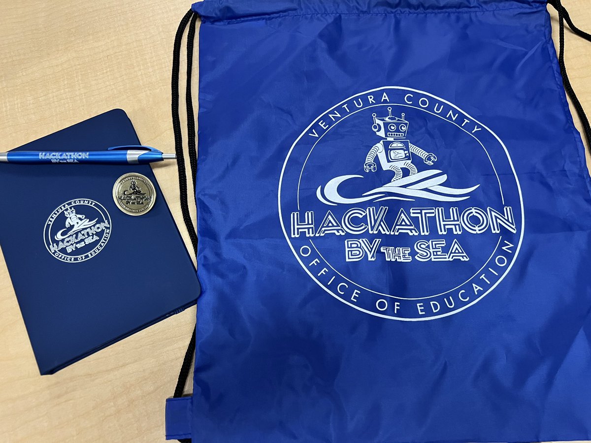 #Hackathonbythesea SWAG!!! 🌊🎉 We are getting ready for an EPIC night of innovation and collaboration! @VenturaCOE @VCOEEdTech @CareerEdCenter @techmaestra @cathyreznicek