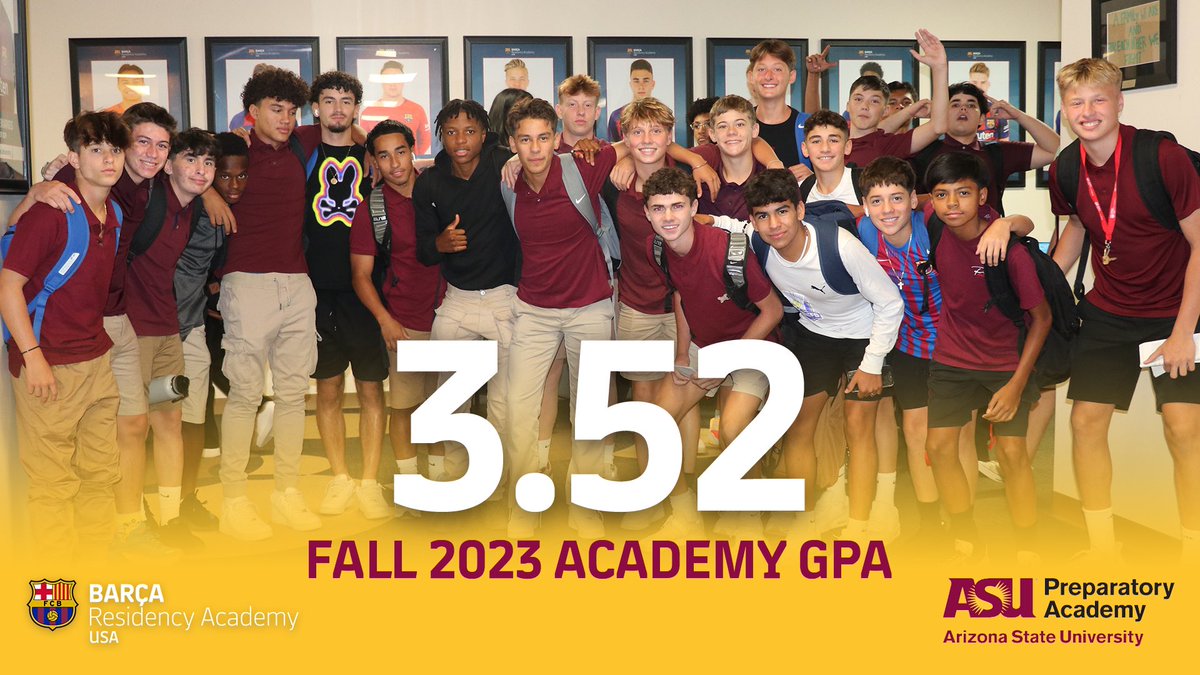 BarcaAcademyAZ's tweet photo. Getting it done on the pitch and in the classroom! 👏📚⚽️🔱

Good work, fellas!

#BarçaResidencyAcademy | #ASUPrep https://t.co/CVxxnwbSUi
