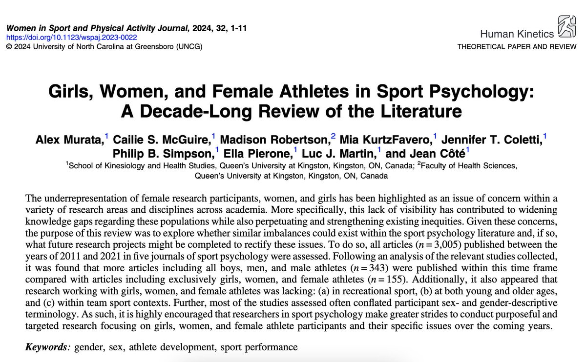 Alex Murata (@realalexmurata) on Twitter photo Extremely excited to share a new review on #women, #girls, & #femaleathlete participants in the #sportpsychology literature! Thanks to <a href="/Human_Kinetics/">Human Kinetics</a> for getting it out to the world.
Please feel free to reach out w/any questions to me or any other member of our research team: Extremely excited to share a new review on #women, #girls, & #femaleathlete participants in the #sportpsychology literature! Thanks to <a href="/Human_Kinetics/">Human Kinetics</a> for getting it out to the world.
Please feel free to reach out w/any questions to me or any other member of our research team: