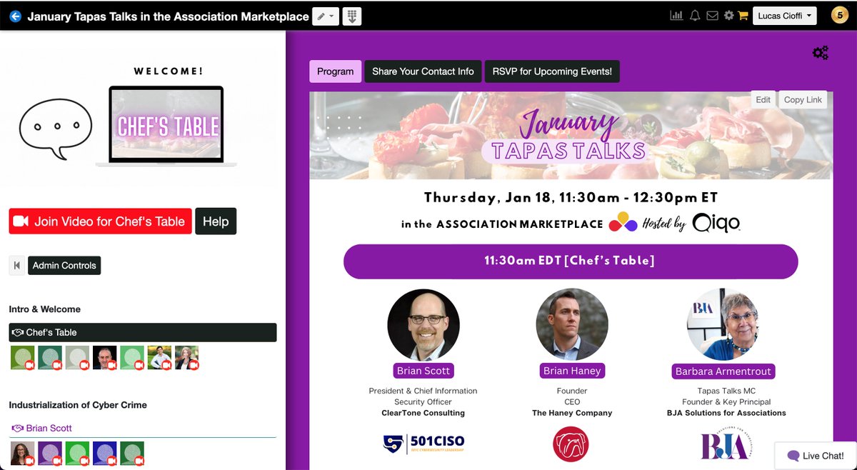 This month's tapas talk about cybersecurity &amp; cyber insurance just wrapped up!  The interactive breakout format makes it fun and conversational.
The #association wide community calendar is a source of dozens of events from many organizations to check out: associationmarketplace.ai/events