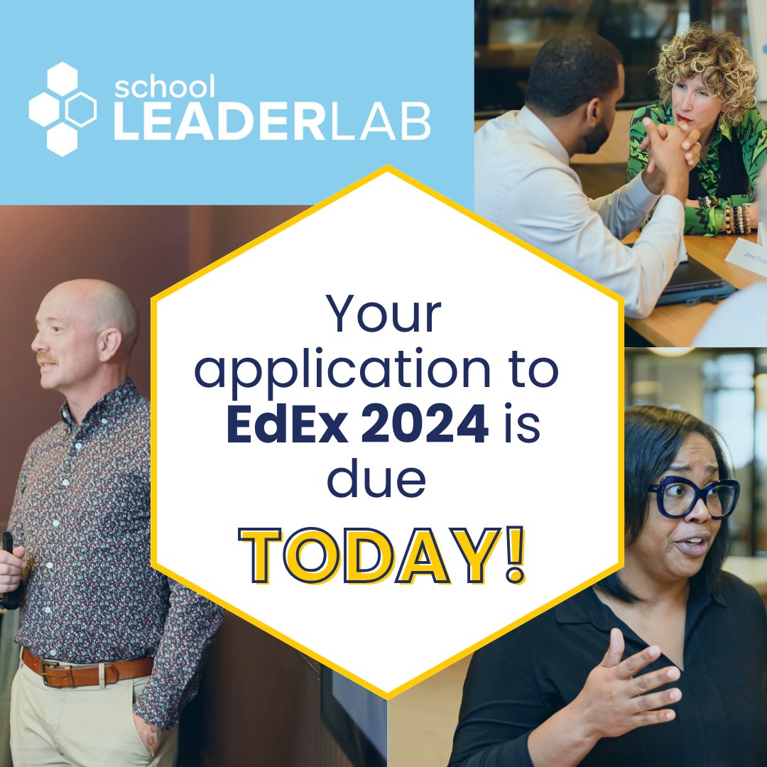 Today is the 🚨FINAL DAY🚨 to submit your application to join our 2024 Executive Leader Cohort. Don't miss out on the opportunity to be a part of our inaugural EdEx cohort! forms.gle/1cC6vwu2M8abKj…