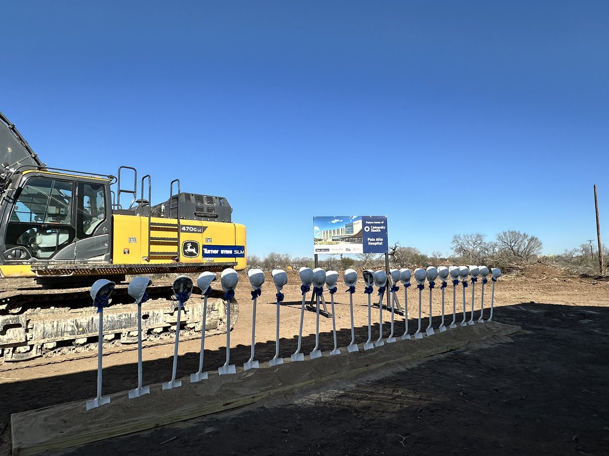 UnivHealthSA's tweet photo. Breaking ground for groundbreaking care in the South Side of San Antonio!
This is the future home of the Palo Alto Hospital, right across @tamusanantonio. https://t.co/K9ONS83qNx