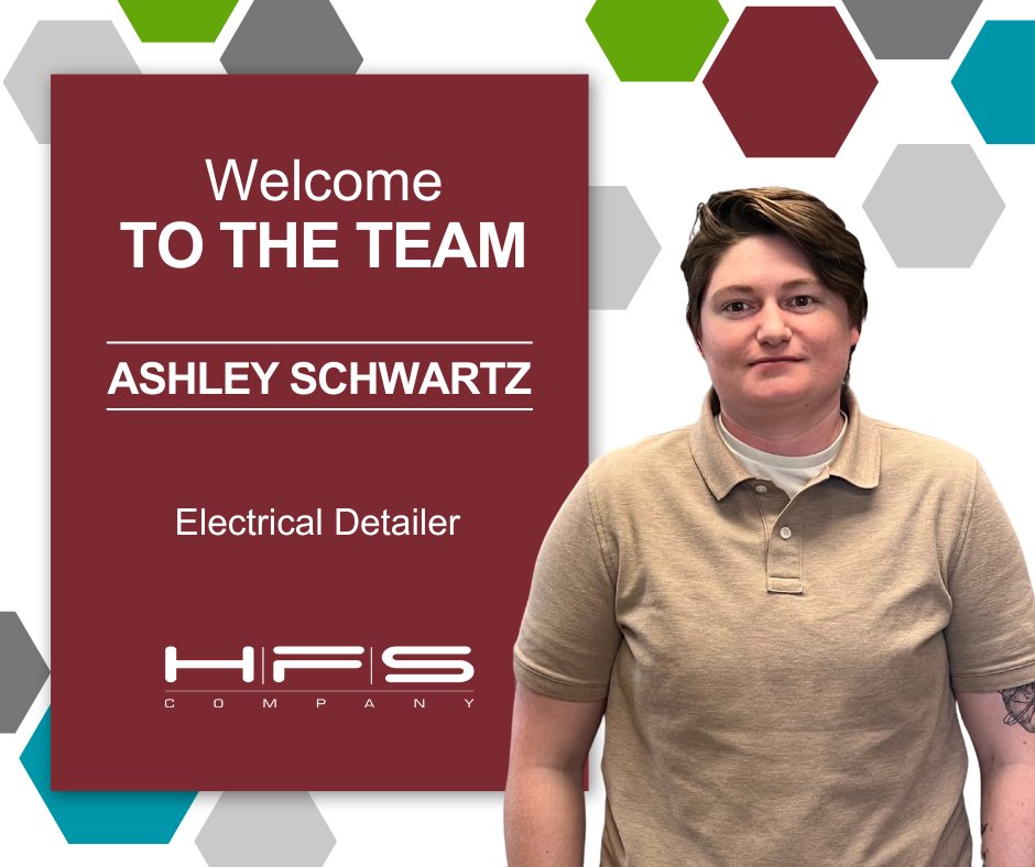 🌟Welcome, Ashley Schwartz! We are thrilled to have you join the HFS Team as our newest Electrical Detailer.

#NewEmployee #AEC #ElectricalDetailer