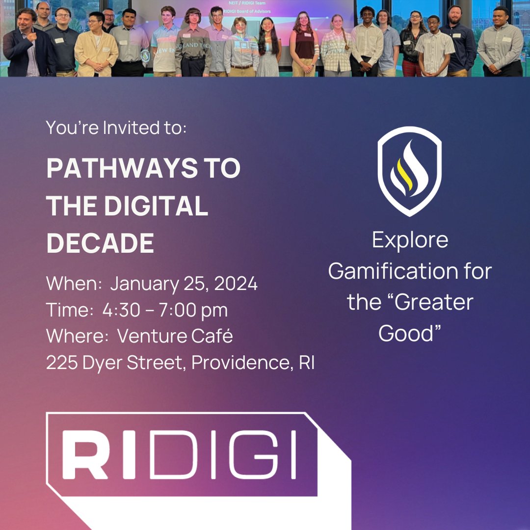 Did you know that even health and wellness outcomes can be improved through digital games (ie "gamification")? You are invited! Join us for "Pathways to the Digital Decade EXPO" #VideoGameDesign #HealthAndWellness #techonology #internships #highschool ridigi.org/event/pathways…