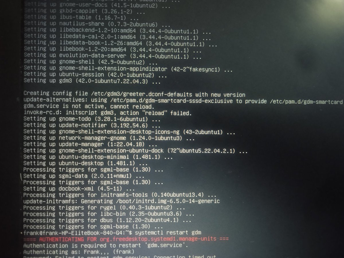 With great power comes great responsibility. 
I ran sudo purge to remove a given program that I wanted to upgrade to a higher version. Very happy 😊, I Reboot the Ubuntu os only to be greeted by a CLI😲, Now am installing the GUI. 
Hope it works, fingers crossed 🤞
#Linux #ubuntu
