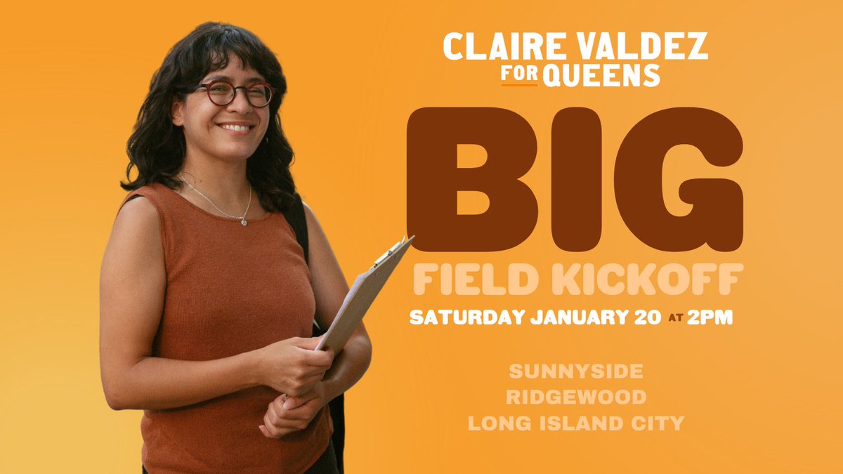 claireforny's tweet image. We know it will be cold Saturday. But we also know, NEITHER RAIN NOR SLEET NOR SNOW CAN STOP OUR MOVEMENT.

Join us in Ridgewood, Sunnyside or LIC to get the word out about Claire for Queens! We'll bring the hand warmers + coffee—you just bring yourself ➡️ bit.ly/clairefieldkic…