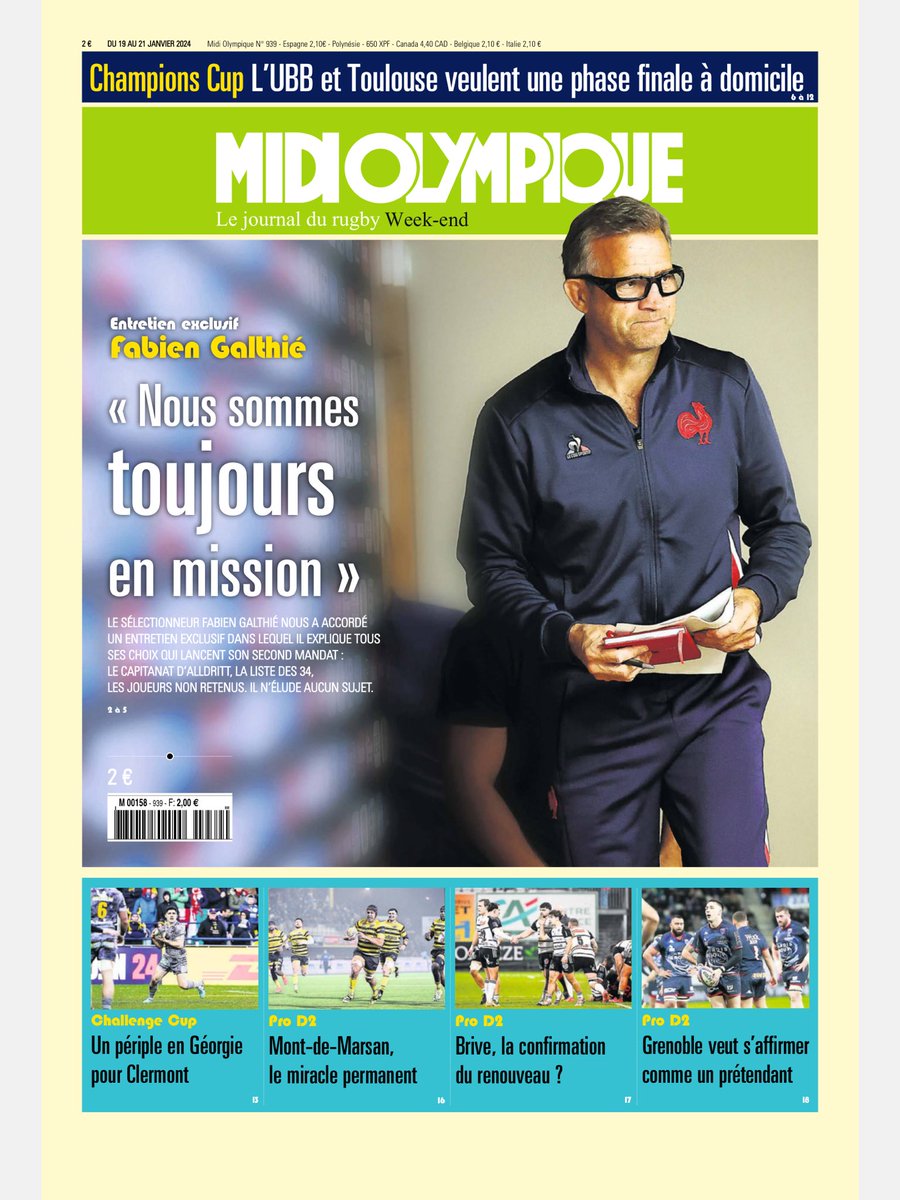 “We are always on a mission” an exclusive interview with Fabien Galthié in tomorrow’s @midi_olympique #XVdeFrance #SixNations