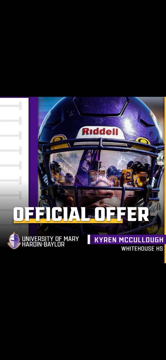 Kyren McCullough56 (@kyrenmcc56) on Twitter photo Extremely blessed to receive an offer from <a href="/CruFootball/">UMHB Football🏈</a> <a href="/CoachJordyDubb/">Jordan Wilson</a>
<a href="/WHSTX_Football/">Whitehouse Football</a> Extremely blessed to receive an offer from <a href="/CruFootball/">UMHB Football🏈</a> <a href="/CoachJordyDubb/">Jordan Wilson</a>
<a href="/WHSTX_Football/">Whitehouse Football</a>