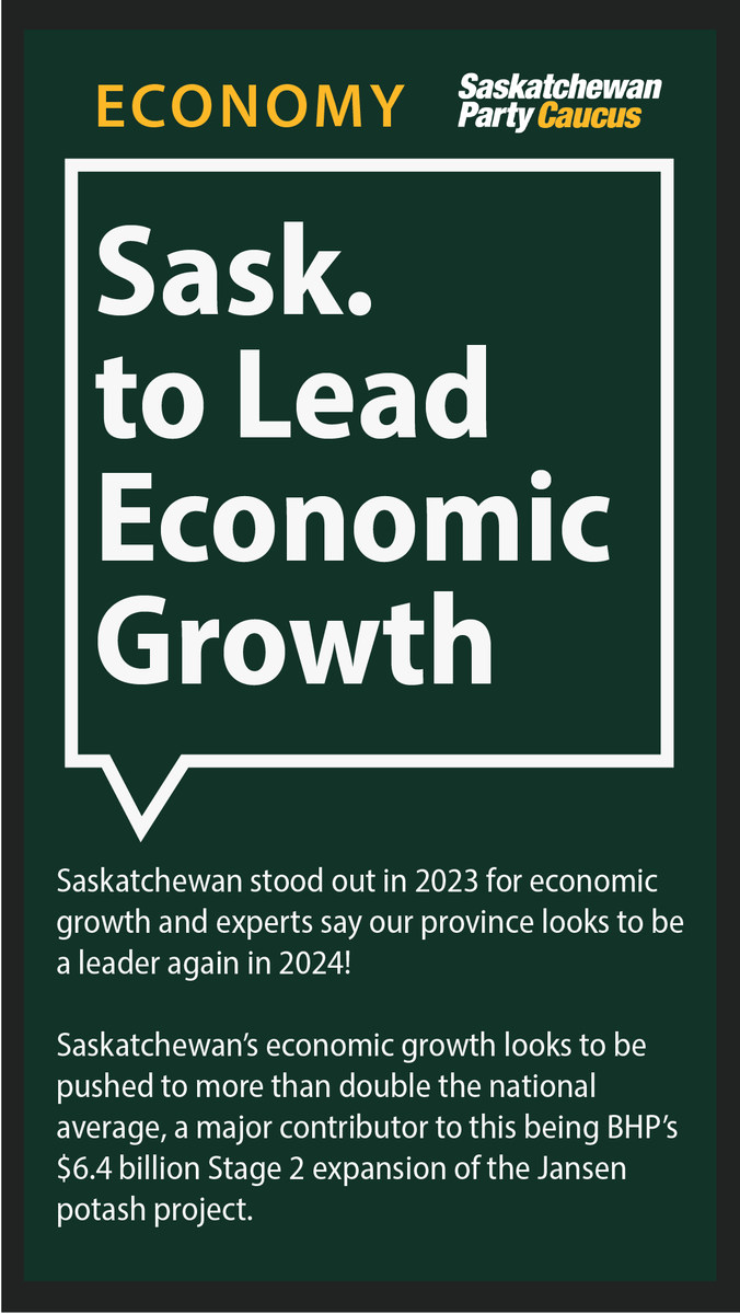 lisalambert88's tweet photo. Saskatchewan’s economic growth looks to be pushed to more than double the national average, a major contributor to this being BHP’s $6.4 billion Stage 2 expansion of the Jansen potash project. Once this project is complete it will be the largest potash mine in the world. https://t.co/RQi4DFvqYq