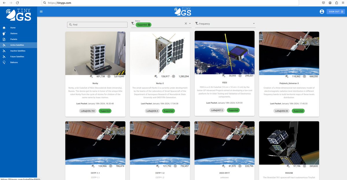 tiny__GS's tweet image. 🌟Incredible Achievement by #tinyGS 📡Community! 🎉 Thanks to your support, we&apos;ve surpassed 7 million unique satellite 🛰️telemetry packets! 
In celebration, we&apos;re unveiling new features on our site. 
Press F5 to refresh and see what we&apos;ve achieved together!