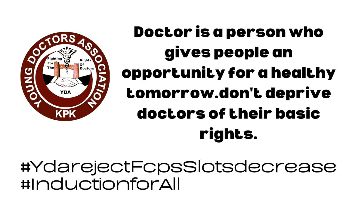 A right delayed is a right denied
Give doctors their rights
#YdarejectFcpsSlotsdecrease 
#InductionforAll