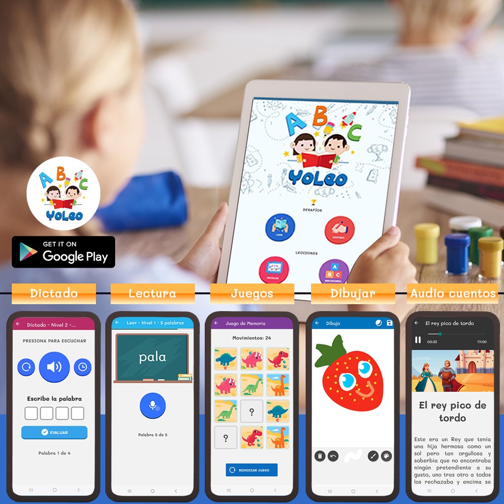 Descarga YoLeo una app educativa para niños y niñas.  

Apoya su aprendizaje inicial de la lectura a través de lecciones, desafíos y juegos  

Descarga en Google Play play.google.com/store/apps/det…

#android #aprenderaleer #gratis #paraniños