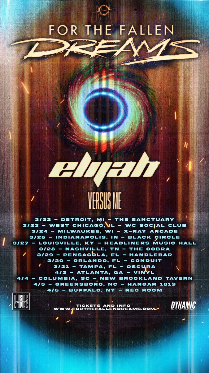 🔥Heading out in March on the first tour!! Who’s coming out?!?!🔥 <a href="/FTFDband/">For The Fallen Dreams</a> Elijah <a href="/VSMEband/">Versus Me</a>