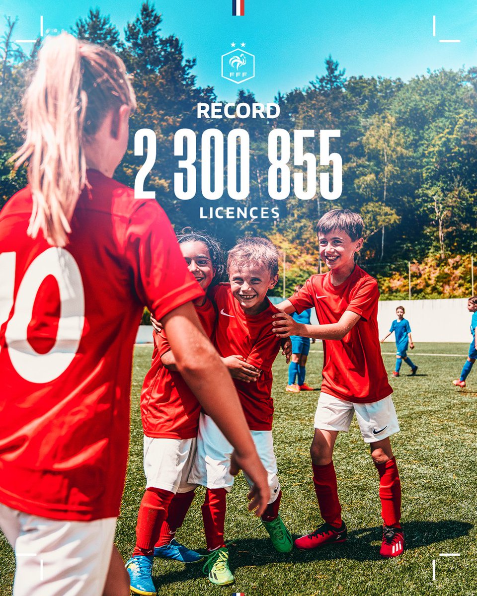 📈 𝟮 𝟯𝟬𝟬 𝟴𝟱𝟱 𝗹𝗶𝗰𝗲𝗻𝗰𝗲𝘀, 𝗻𝗼𝘂𝘃𝗲𝗮𝘂 𝗿𝗲𝗰𝗼𝗿𝗱 ! 🔥

La FFF n’a jamais autant compté de licences qu'en cette saison 23-24 🙌

> l-fff.co/48TpHZO