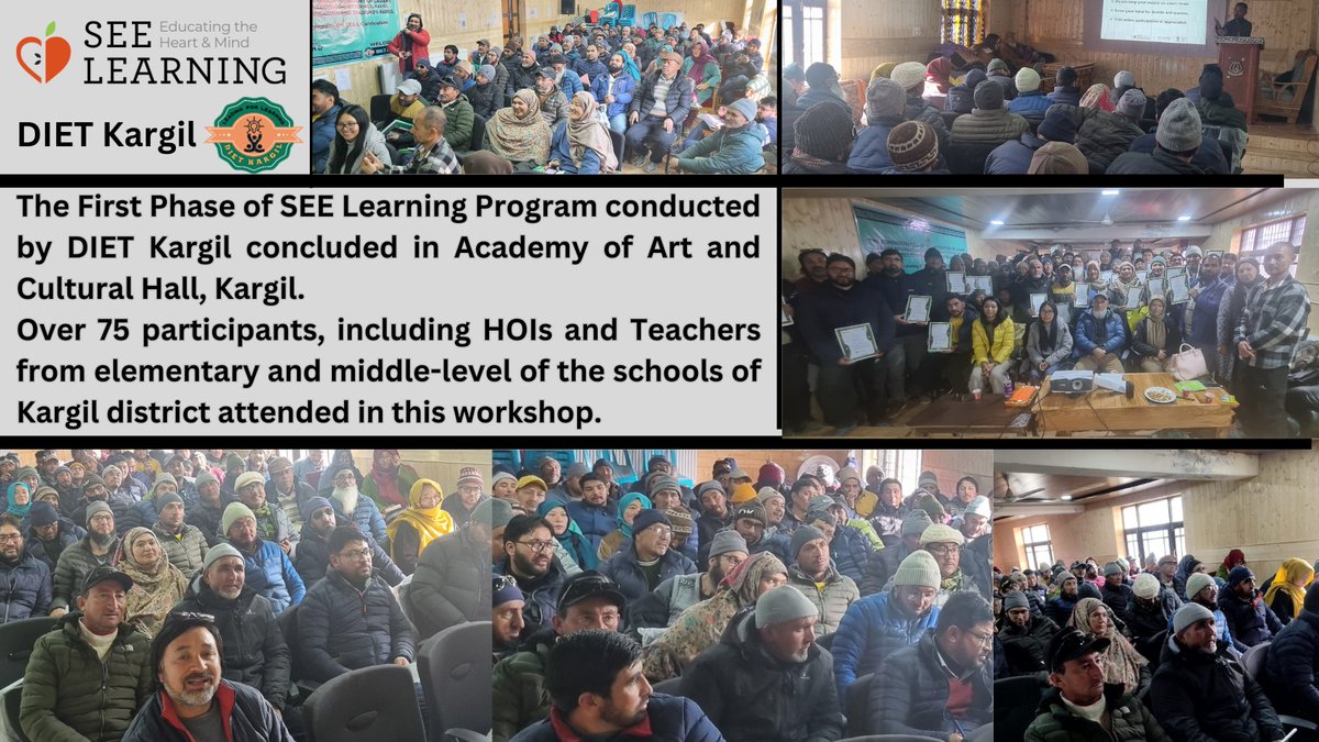 DietKargil's tweet photo. Glimpses of winter training program @DietKargil. 2 programs concluded today; 1. #SEELworkshop with 75 HOIs participation. 2.#toybasedlearning with 45 elementary teachers participation. @DIPR_Kargil @DIPR_Leh @dse_ladakh @LAHDC_Kgl @prasarbharti @dc_Kgl @ncteDelhi @GulistanLadakh_ https://t.co/5MXZK7ccVZ