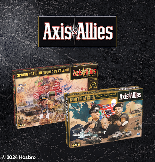 Recreate the intensity of battle from World War II during your next game night with Axis & Allies Anniversary Edition and Axis & Allies North Africa! #AxisandAllies has been an icon in the tabletop wargame community since 1981! Available now for pre-order at #HasbroPulse!