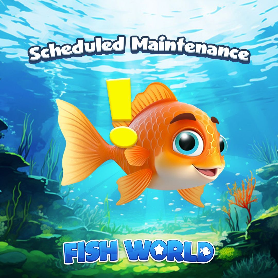 FishWorldGame's tweet image. Hey Fish Fans! As mentioned yesterday, Fish World servers will undergo scheduled downtime today at 2 PM EST (1 hour from now) for approximately 2 hours. Please save your game at least 10 minutes before 2 PM EST to avoid any loss of progress. Thank you for your patience.