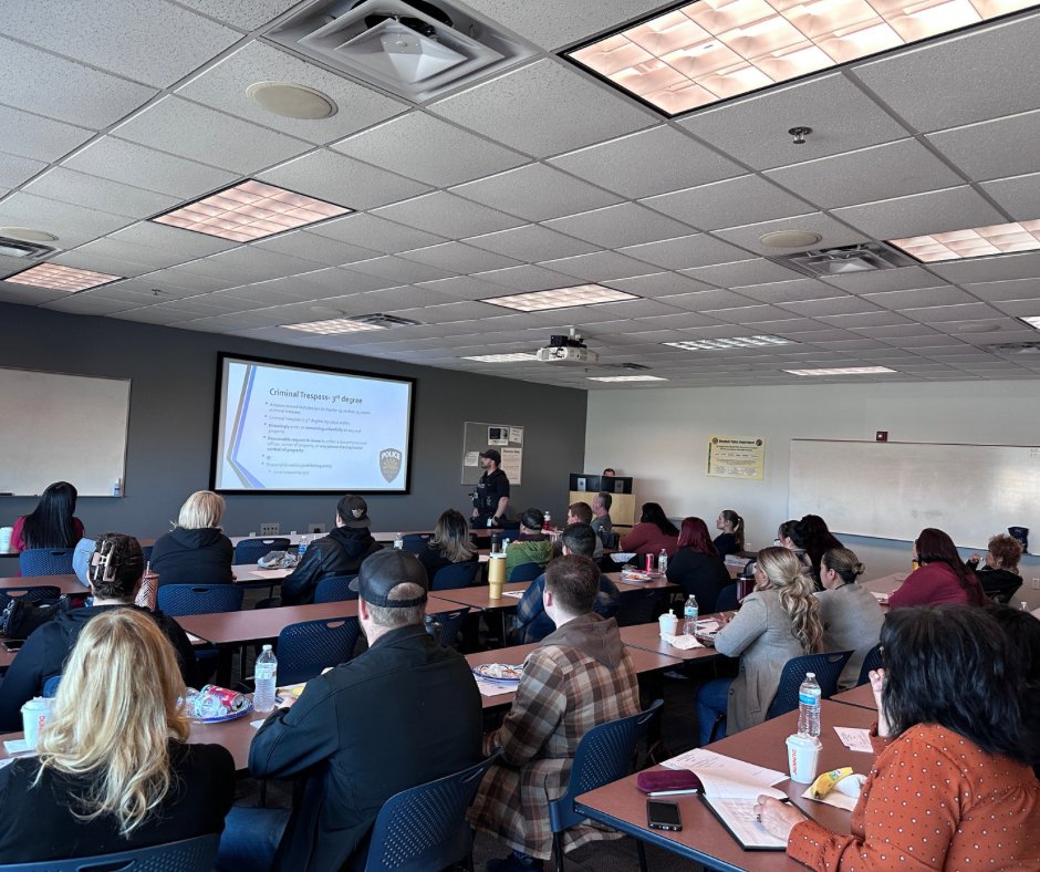 West Valley Apartment Managers and Employees learning how to partner with law-enforcement agencies at the West Valley Coalition Crime Free Multi-Housing Program Training to keep their properties crime free. #peoriaaz #peoriapoliceaz #PeoriaPDAZ #CrimeFree #community