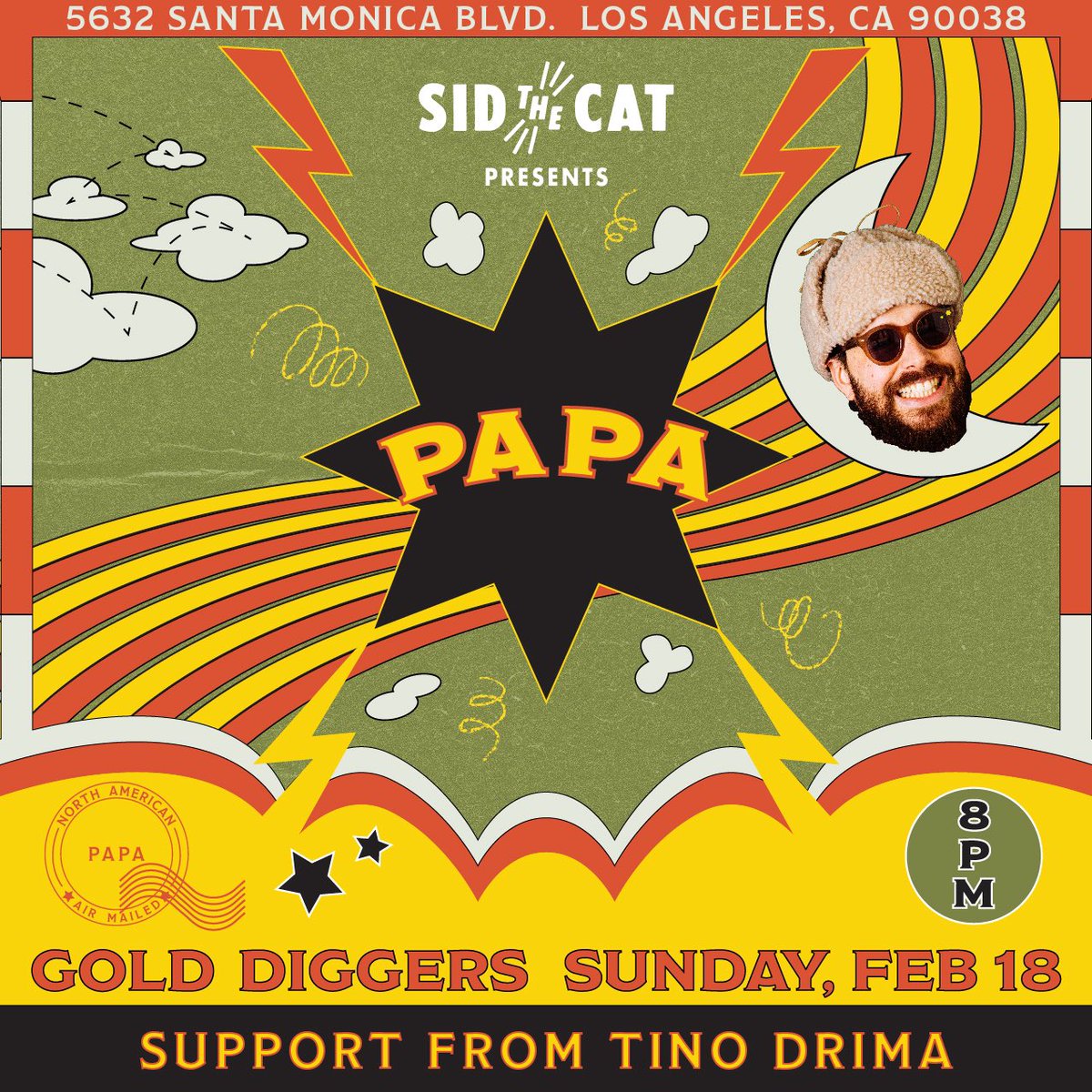 PAPATHEBAND's tweet image. So excited to announce that @tinodrima will be supporting us at @golddiggersla on Feb. 18th. Going to be a most ripping event. Tickets on sale now !