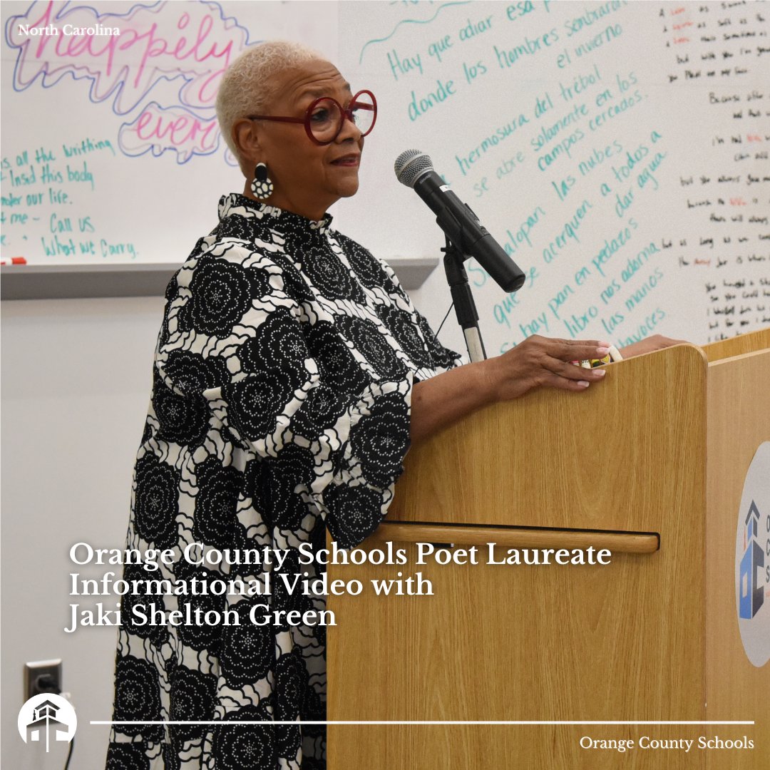 OrangeCoSchools's tweet photo. Are you an Orange County Schools high school student and interested in poetry? Watch this video with NC Poet Laureate Jaki Shelton Green filled with information about how to be apart of the OCS Poet Laureate Program! 

To watch full video, click here: https://t.co/wtQhsT75eo https://t.co/9NRHWSgkgo