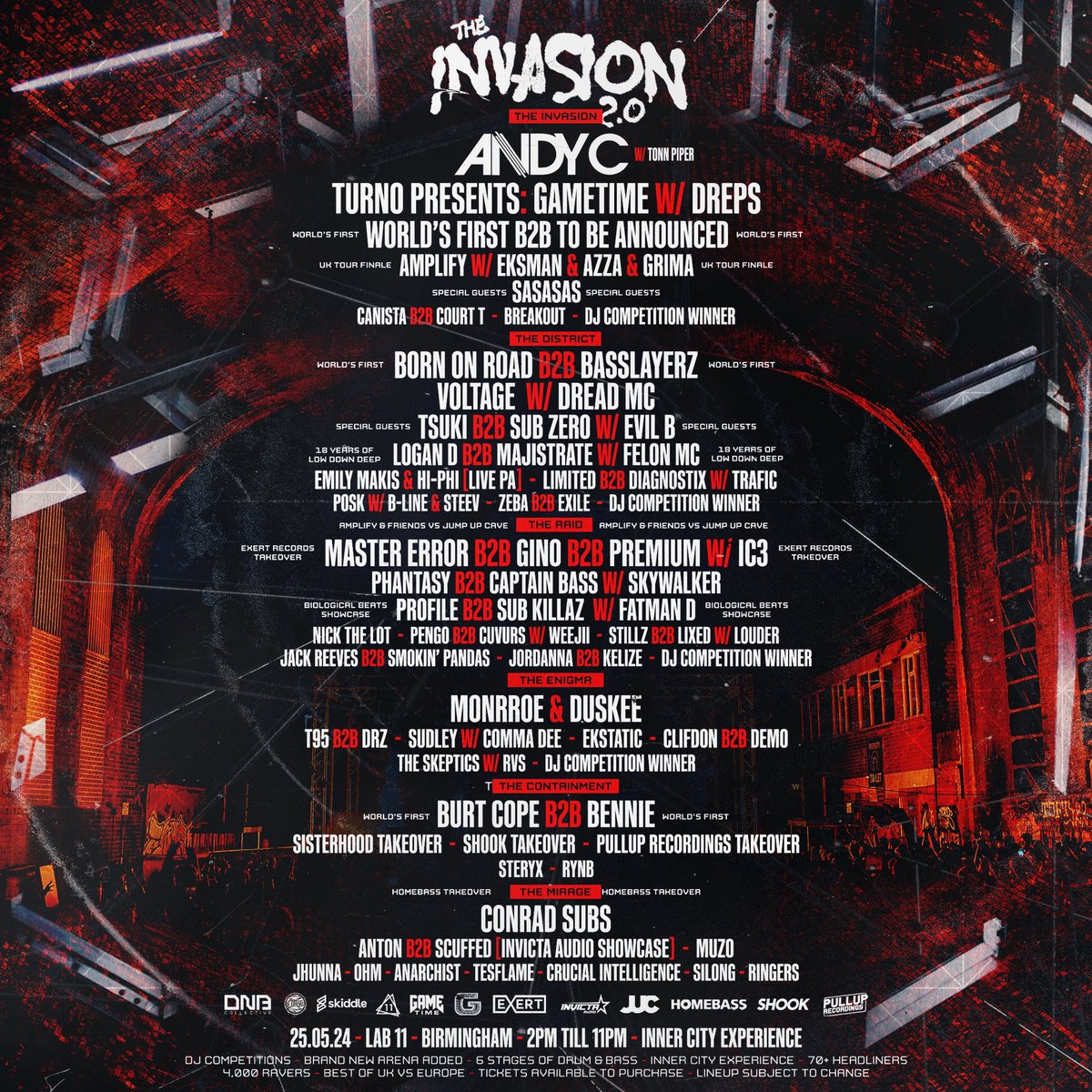 DNB Collective: The Invasion [THE INNER CITY EXPERIENCE] 2024 IT’S TIME TO LEVEL UP. NEXT LEVEL LINEUP. FULL COMPLEX TAKEOVER. Sign up now ✍️🪧 skiddle.com/whats-on/Birmi… #DNBCollective #DrumAndBass #DNB