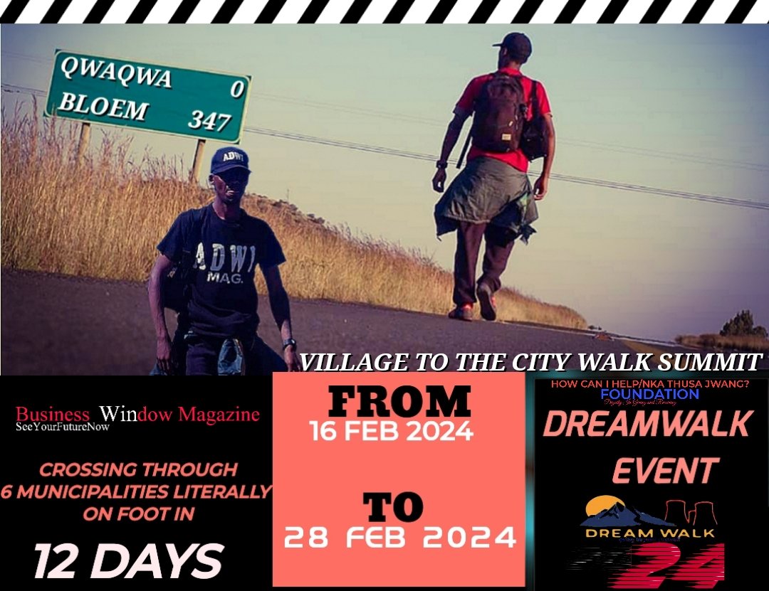 WalkEvents's tweet image. Trying Is All We Have In Our Hands, And We Are Just Doing The Best We Can.

357km Distance Walk From Qwaqwa To Bloemfontein Literally on Foot Over 12Days.

DREAMWALK EVENT 2024

Brought To You By:

How Can I Help/Nka Thusa Jwang? FOUNDATION
