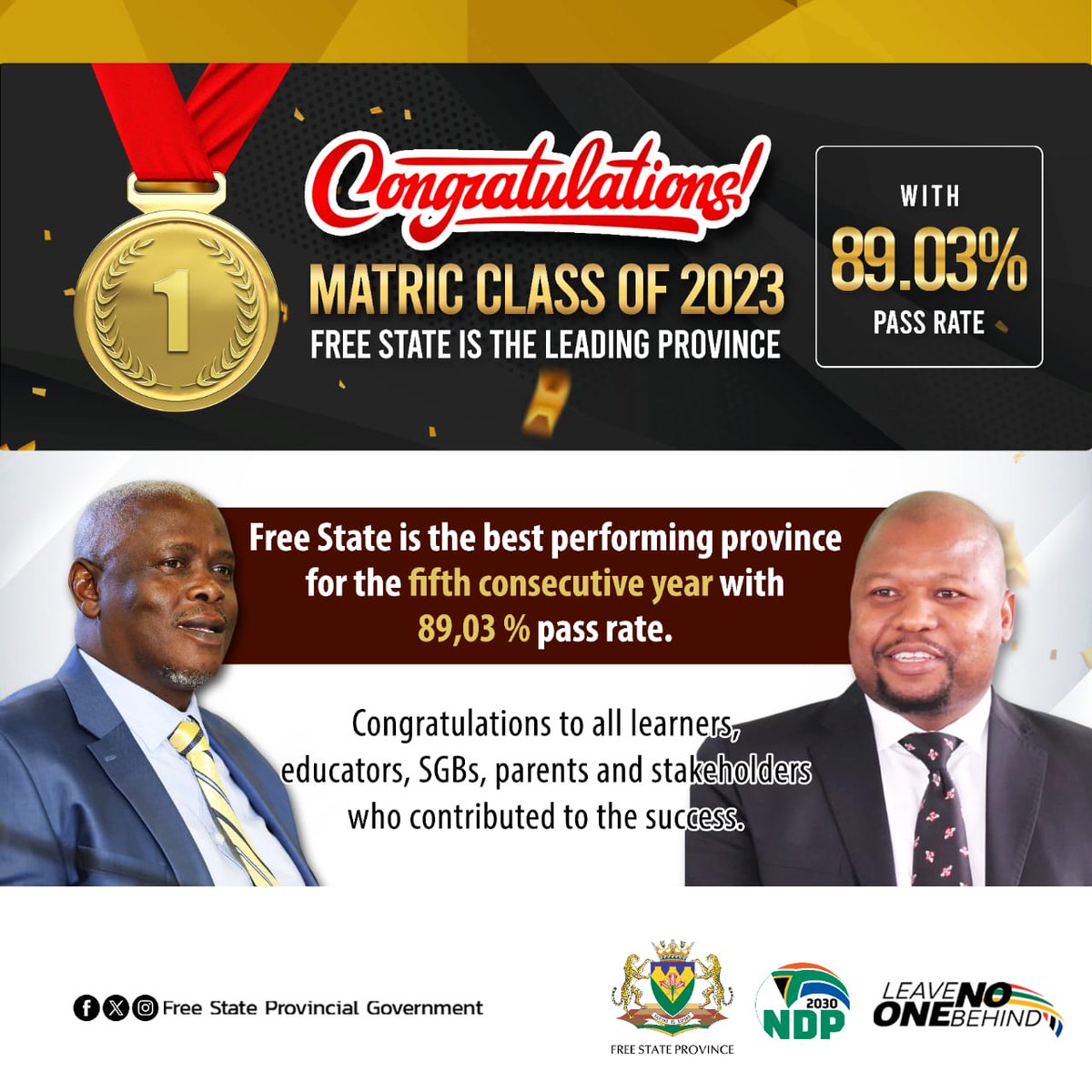 fsgov's tweet photo. Catch MEC for education, Makalo Mohale live on SABC News (Dstv channel 404) speaking on the 2023 Matric Results.
Date: Thursday, 18 January 2023
Platform: SABC NEWS (DSTV Channel 404)
Time: 21:30
#fsclassof2023 #gofreestate #MatricResults #classof2023 #LeaveNoOneBehind https://t.co/nwXrHx9Xde
