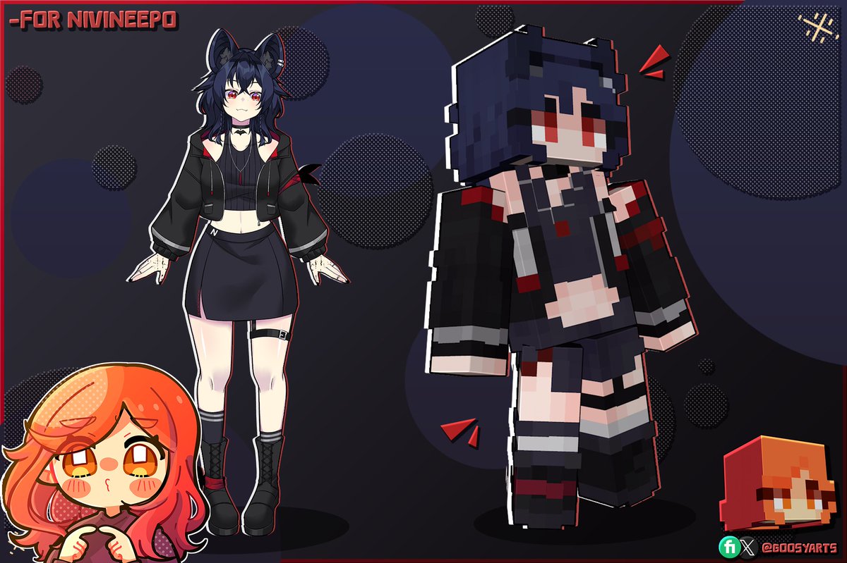 NiviNeepo's tweet photo. dude I needed a minecraft skin made and @goosyarts delivered! Ahh what the heck I'm seriously blown away! Thank you!! 😭 https://t.co/4Rwl0JKvTl
