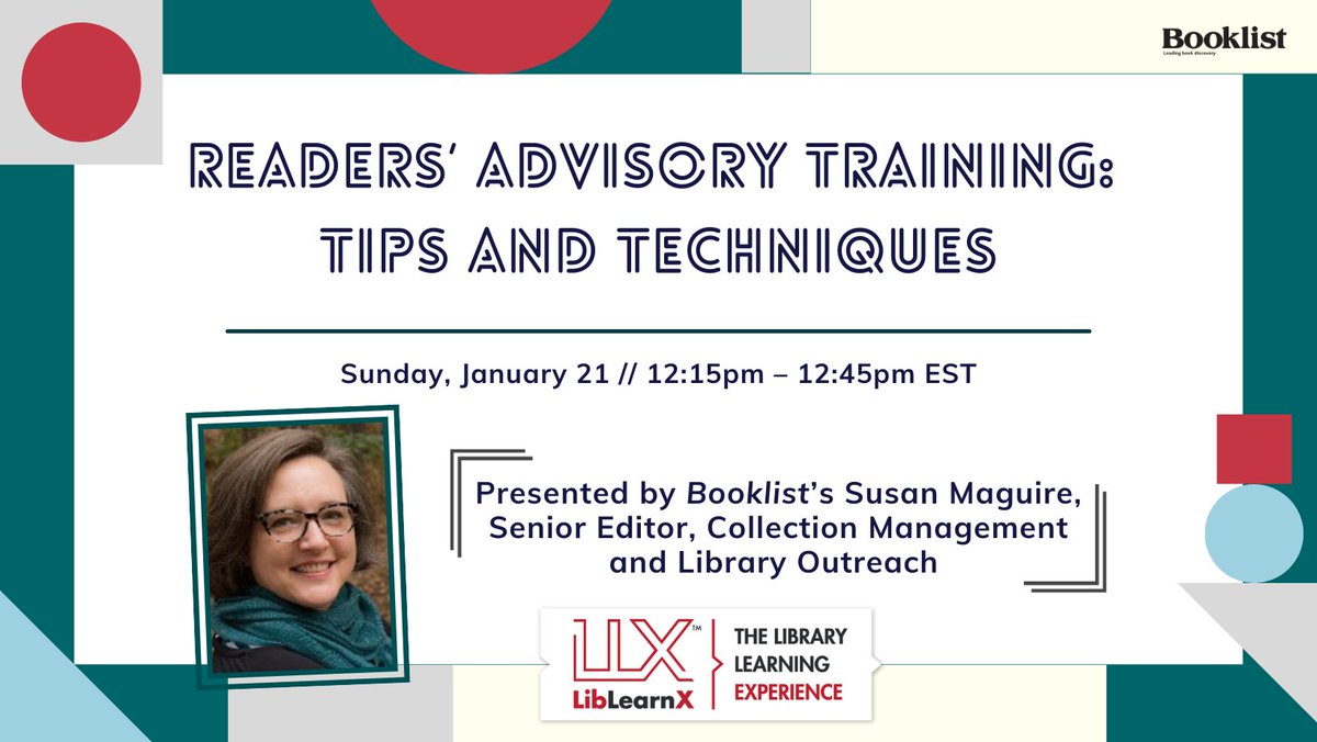 Heading to #LibLearnX24? Then join @ALA_Booklist editor @Booklist_Susan for an Ideas Xchange about how to use BOOKLIST & BOOKLIST READER to help staff keep up with publishing trends & readers’ advisory techniques on Sun. (1/21) at 12:15 p.m. ET! More info➡️bit.ly/4aQSEra