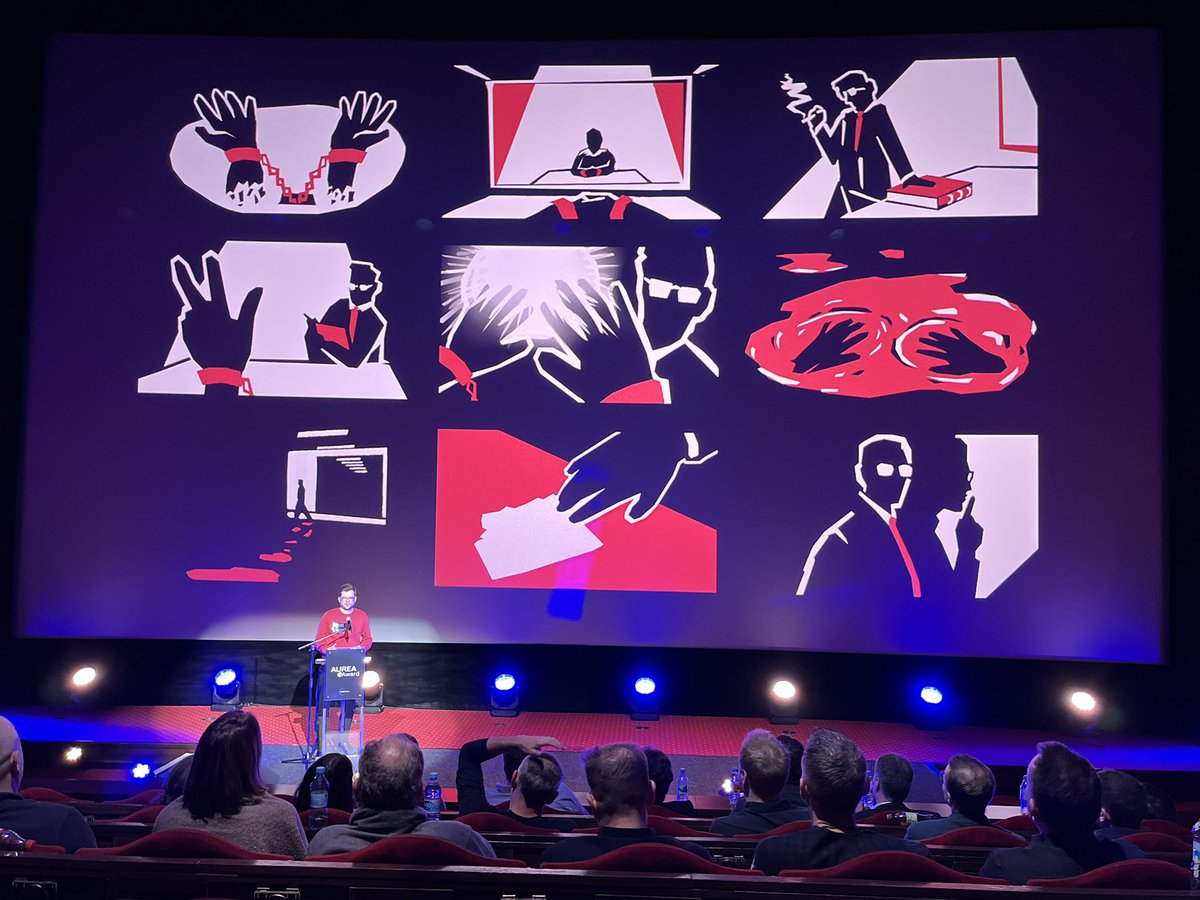 Three student projects from the Filmakademie Baden-Württemberg were presented earlier in the day. The winner of the AUREA Young Talent Award is Dan Franke for Fragments of Silence, an amazing animated VR thriller! #AUREAAward