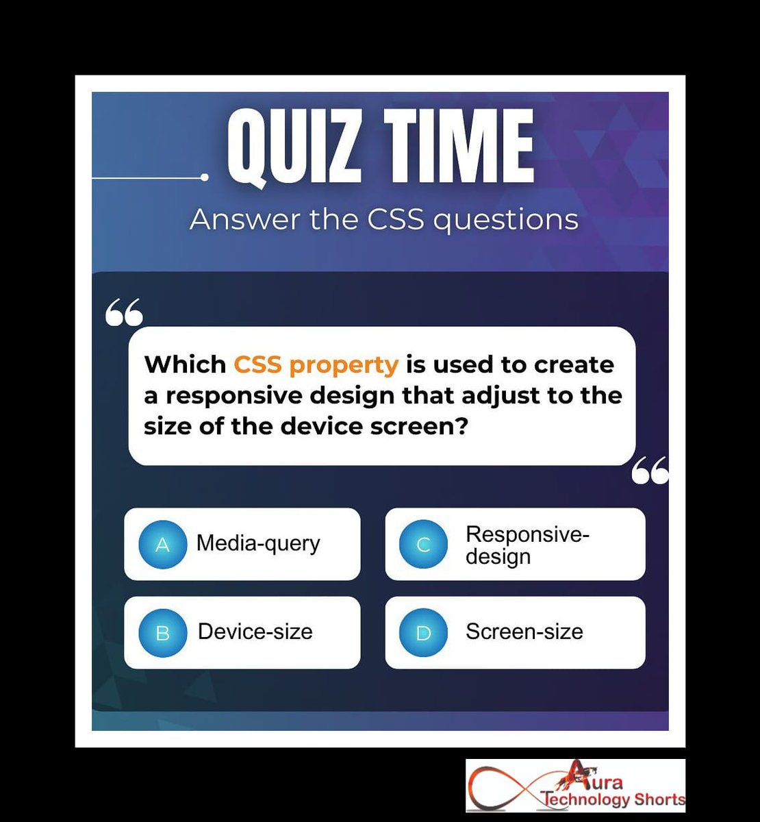 Auratechno72007's tweet image. Quiz Time
..................
#CSSQuiz #WebDesign #FrontEndDevelopment #CodingChallenge #CSSSkills #TechQuiz #HTMLandCSS #CodeQuiz #CSSMastery #TestYourCSS