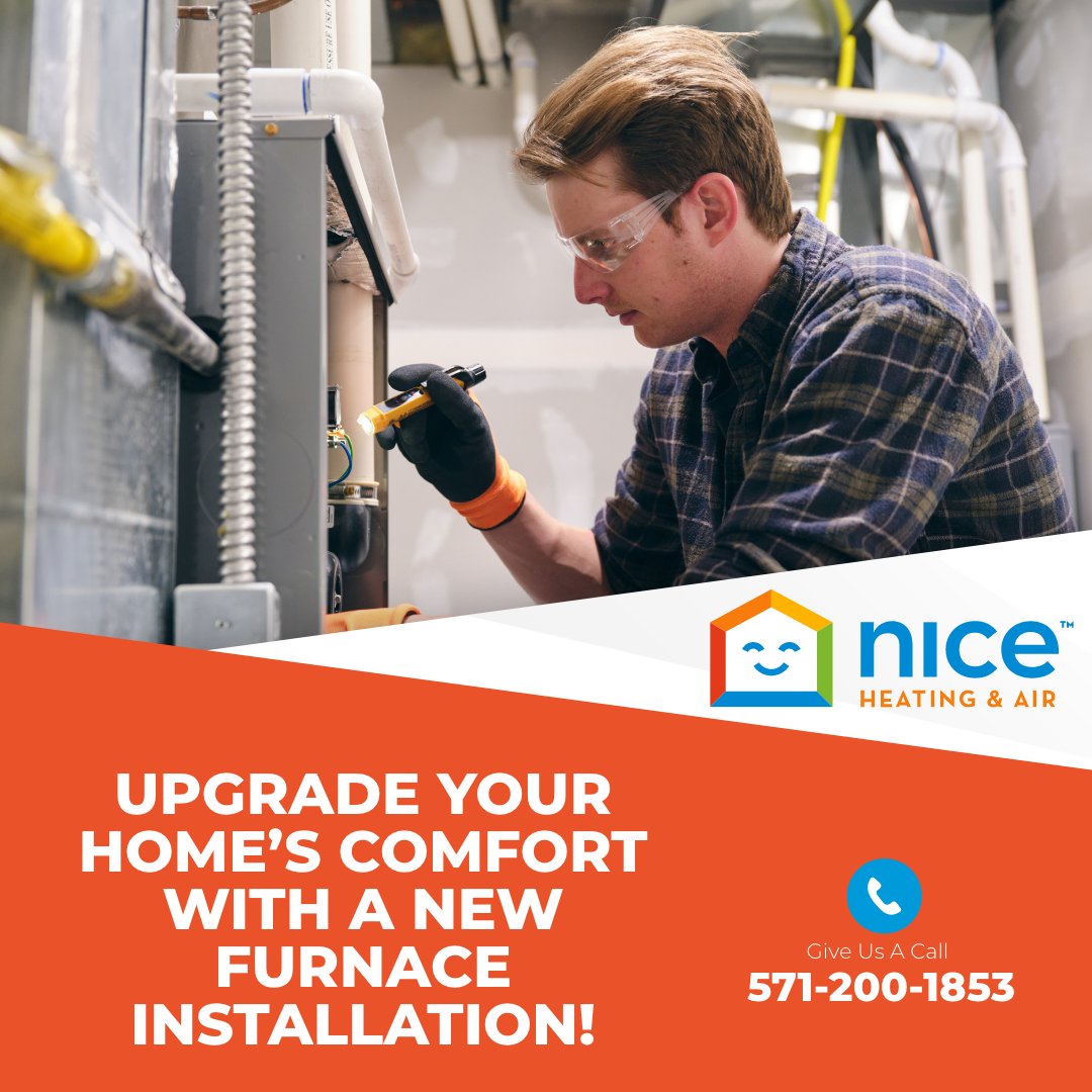 Nice Heating &amp; Air brings you efficient heating solutions. Call us at 571-200-1853 to schedule your installation and ensure a warm, cozy winter ahead!

nicehomeservices.com

#FurnaceInstallation #WinterReady #NiceHeatingAndAir