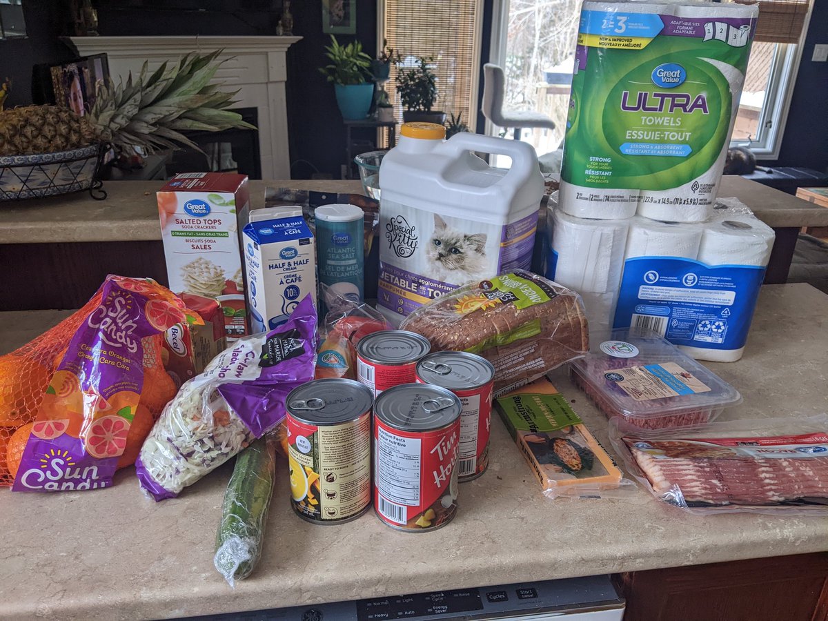 ether_enth's tweet image. We just spent $110 on this small amount of food. The Tim's soup was on sale.
WTF Canadian government?!
What can we do about this as we are only two people? How is a family supposed to survive? Asking as a concerned human.
@brentonontour @ItsDeanBlundell