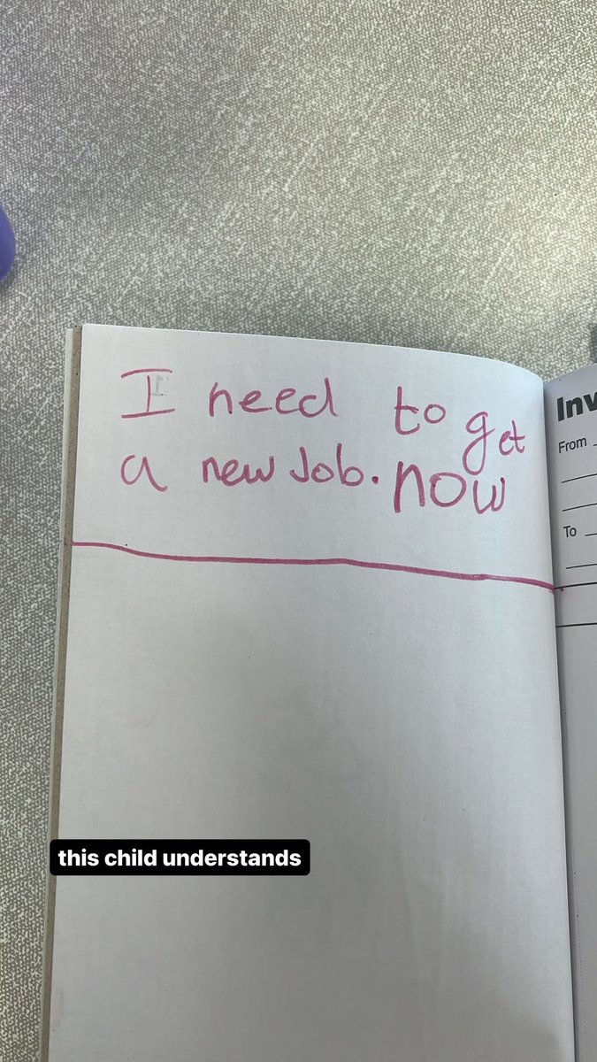 love going to work and seeing a child write this